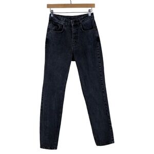 Ragged Jeans High Waisted Washed Black Straight Leg Denim Jeans Size 26